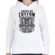 PRINTFASHION american motorcycle - Női kapucnis pulóver - Fehér női pulóver, kardigán