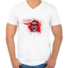 PRINTFASHION american psycho - Férfi V-nyakú póló - Fehér férfi póló