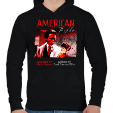 PRINTFASHION american psyho - Férfi kapucnis pulóver - Fekete férfi pulóver, kardigán