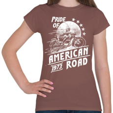 PRINTFASHION Amerika büszkesége - Női póló - Mogyoróbarna