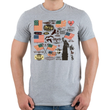 PRINTFASHION amerika - Férfi póló - Sport szürke férfi póló