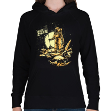 PRINTFASHION Amerikai asztronauta - Női kapucnis pulóver - Fekete
