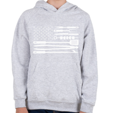 PRINTFASHION Amerikai életmód grill zászló - Gyerek kapucnis pulóver - Sport szürke gyerek pulóver, kardigán