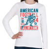 PRINTFASHION Amerikai foci - Női hosszú ujjú póló - Fehér