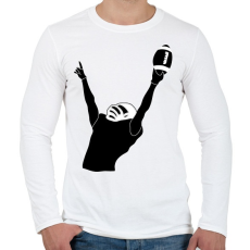 PRINTFASHION Amerikai focista - Férfi hosszú ujjú póló - Fehér