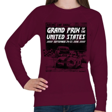 PRINTFASHION Amerikai Grand Prix - Női pulóver - Bordó