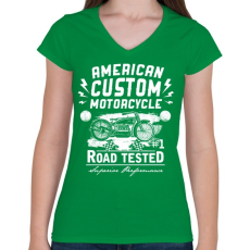 PRINTFASHION Amerikai hagyományos motor  - Női V-nyakú póló - Zöld