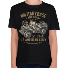 PRINTFASHION Amerikai katonai jeep - Gyerek póló - Fekete gyerek póló