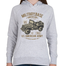PRINTFASHION Amerikai katonai jeep - Női kapucnis pulóver - Sport szürke