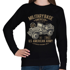 PRINTFASHION Amerikai katonai jeep - Női pulóver - Fekete női pulóver, kardigán