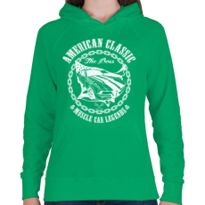 PRINTFASHION Amerikai klasszikus - Női kapucnis pulóver - Zöld