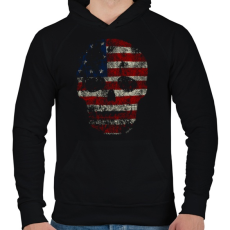 PRINTFASHION Amerikai koponya - Férfi kapucnis pulóver - Fekete