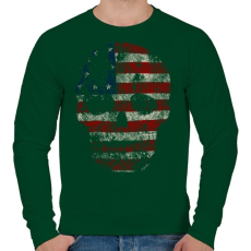 PRINTFASHION Amerikai koponya - Férfi pulóver - Sötétzöld