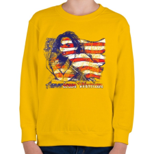 PRINTFASHION Amerikai lány - Gyerek pulóver - Sárga gyerek pulóver, kardigán