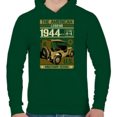PRINTFASHION Amerikai legenda - Férfi kapucnis pulóver - Sötétzöld