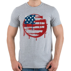 PRINTFASHION Amerikai Nemzet - Férfi póló - Sport szürke