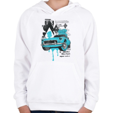 PRINTFASHION Amerikai retro sportautó 2 - Gyerek kapucnis pulóver - Fehér gyerek pulóver, kardigán