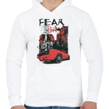 PRINTFASHION Amerikai retro sportautó 5 - Férfi kapucnis pulóver - Fehér férfi pulóver, kardigán