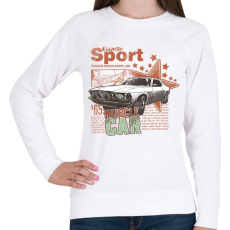 PRINTFASHION Amerikai retro sportautó - Női pulóver - Fehér