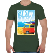 PRINTFASHION Amerikai szörfös - Férfi póló - Katonazöld férfi póló