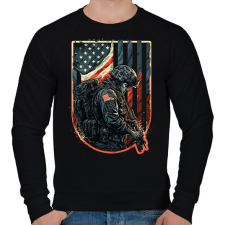 PRINTFASHION Amerikai veterán katona - Férfi pulóver - Fekete férfi pulóver, kardigán