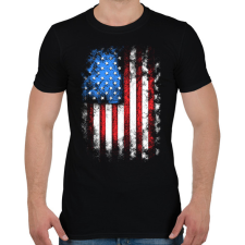 PRINTFASHION amerikai zászló  - Férfi póló - Fekete férfi póló