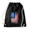 PRINTFASHION amerikai zászló  - Sportzsák, Tornazsák - Fekete