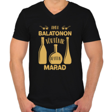 PRINTFASHION Ami a Balatonon történik - Férfi V-nyakú póló - Fekete