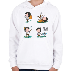 PRINTFASHION Ami sok, az sok! - Gyerek kapucnis pulóver - Fehér