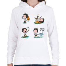 PRINTFASHION Ami sok, az sok! - Női kapucnis pulóver - Fehér női pulóver, kardigán