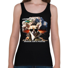 PRINTFASHION amikor jön a postás - csivi - Női atléta - Fekete