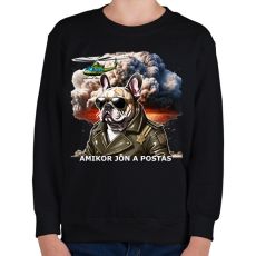PRINTFASHION amikor jön a postás - franciabuci - Gyerek pulóver - Fekete