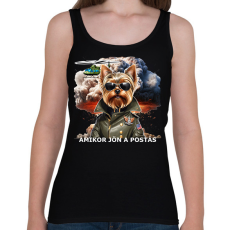 PRINTFASHION amikor jön a postás - YORKIE - Női atléta - Fekete