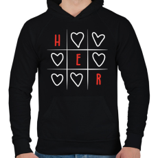 PRINTFASHION Amőba - Her - Férfi kapucnis pulóver - Fekete