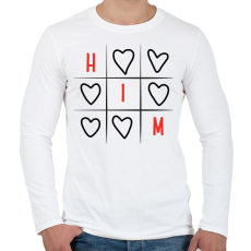 PRINTFASHION Amőba - Him - Férfi hosszú ujjú póló - Fehér