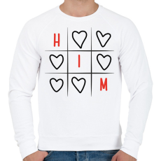 PRINTFASHION Amőba - Him - Férfi pulóver - Fehér