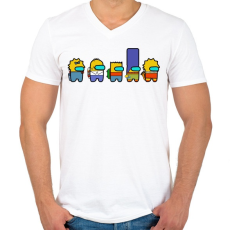 PRINTFASHION Among Simpsons - Férfi V-nyakú póló - Fehér