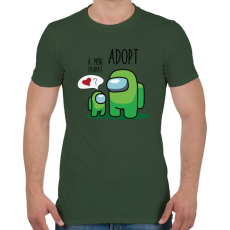 PRINTFASHION Among us adopt a mini crewmate - Férfi póló - Katonazöld