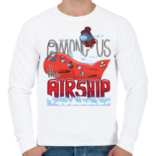 PRINTFASHION Among us airship 2021 - Férfi pulóver - Fehér férfi pulóver, kardigán