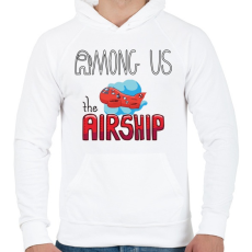 PRINTFASHION Among us airship - Férfi kapucnis pulóver - Fehér