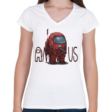 PRINTFASHION Among us art - Női V-nyakú póló - Fehér