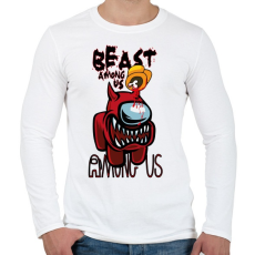 PRINTFASHION Among us beast among us - Férfi hosszú ujjú póló - Fehér