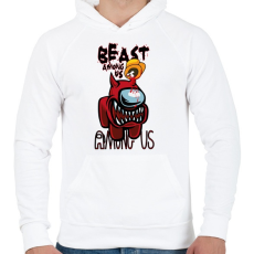 PRINTFASHION Among us beast among us - Férfi kapucnis pulóver - Fehér