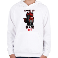 PRINTFASHION Among us Black sus - Gyerek kapucnis pulóver - Fehér gyerek pulóver, kardigán