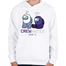 PRINTFASHION Among us crewmates 3 - Gyerek kapucnis pulóver - Fehér gyerek pulóver, kardigán