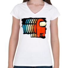 PRINTFASHION Among Us - Crewmates - Női V-nyakú póló - Fehér