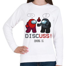 PRINTFASHION Among us - Discuss ! - Női pulóver - Fehér női pulóver, kardigán