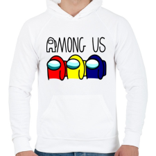 PRINTFASHION Among us  - Férfi kapucnis pulóver - Fehér férfi pulóver, kardigán