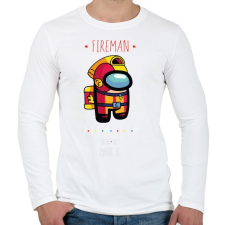 PRINTFASHION Among us fireman 2 premium skin set - Férfi hosszú ujjú póló - Fehér férfi póló