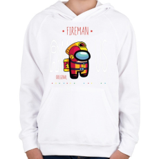 PRINTFASHION Among us fireman premium skin set - Gyerek kapucnis pulóver - Fehér